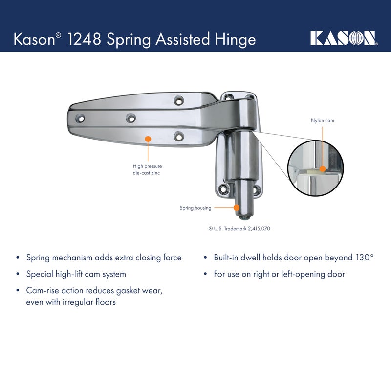 Kason 1248 Spring Assisted Hinge, 1-1/2 Inch Offset, 11248000022 - Image 5
